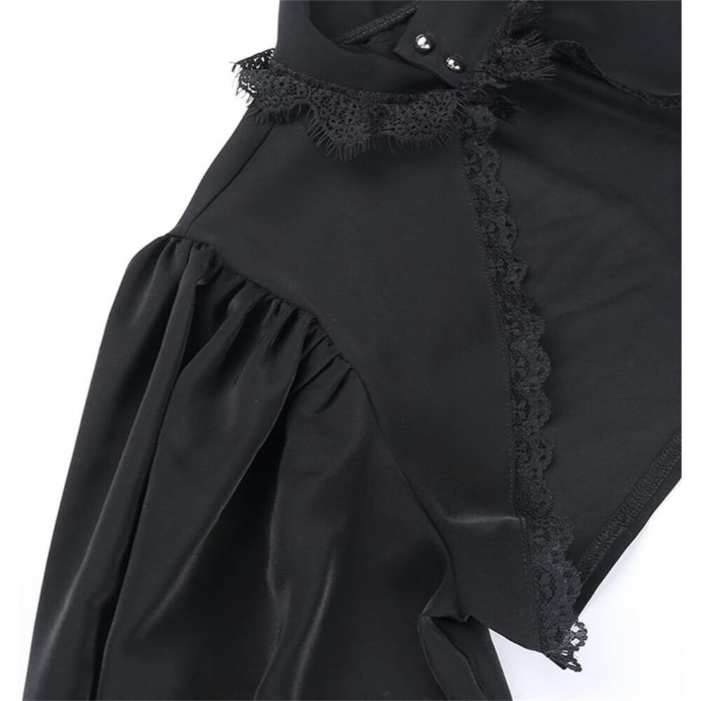 Women Black 4 Bolero Shrug Goth Crop Top Fairy Shrugs for Dresses - Picture 5 of 7